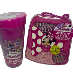Disney Minnie Mouse Pink Activity Set and Travel Cup
